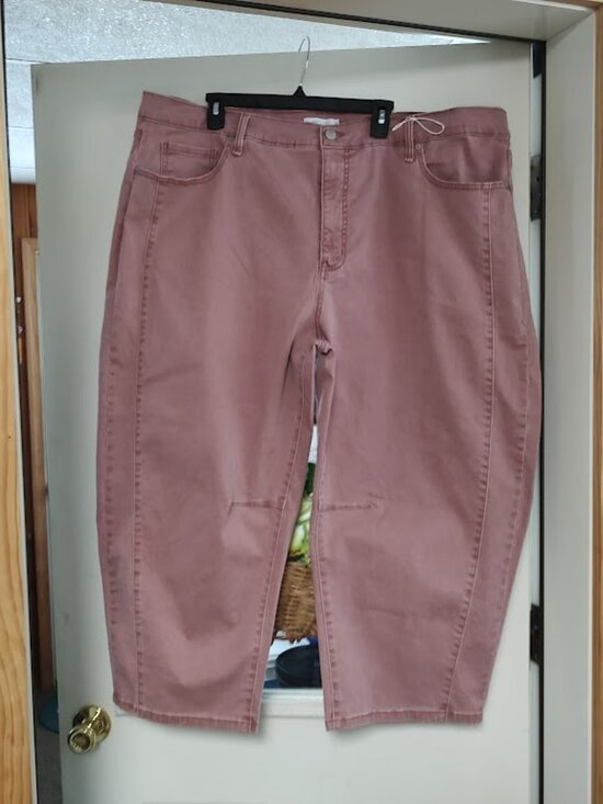 Jessica Simpson Pants - New Jessica Simpson Sunset Pink Cropped Barrel Jeans Size Women's 22W Plus